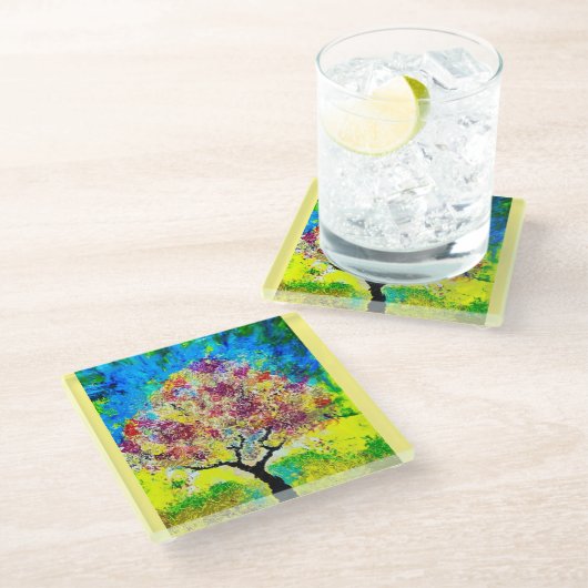 冬のアプローチガラスコースター ガラスコースター (アングル)