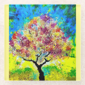 冬のアプローチガラスコースター ガラスコースター (正面)