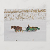 冬のアミッシュ農家アット職場用はがき ポストカード (正面)