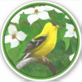 冬のアメリカの絵画金魚 – Wild Bird シール (正面)