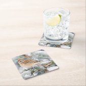 冬のアメリカンツリースパロー スクエアペーパーコースター (インサイチュ)