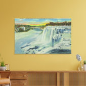 冬のアメリカ滝のヤギ島ビュー キャンバスプリント (インサイチュ (リビング))