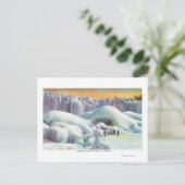 冬のアメリカ滝の表示 ポストカード (スタンド正面)