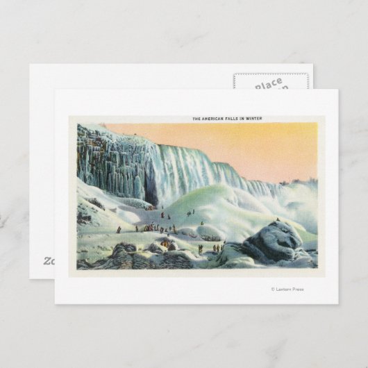 冬のアメリカ滝の表示# 2 ポストカード (正面/裏面)