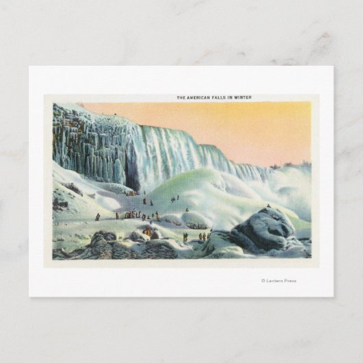 冬のアメリカ滝の表示# 2 ポストカード (正面)
