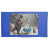 冬のアリス青いキング枕カバーのペア 枕カバー (正面左)