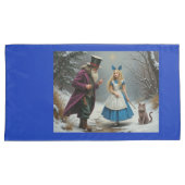 冬のアリス青いキング枕カバーのペア 枕カバー (正面右)