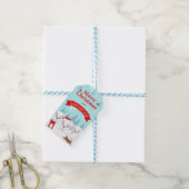 冬のアルクトゥスギツネの雪景色 メリークリスマス ギフトタグ (より糸付き)
