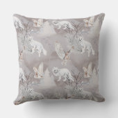 冬のアルティックキツネスノーウィークフクロウ北野生動物 クッション (裏面)