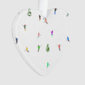 冬のアルパインスキーヤースキーパターン オーナメント (正面)