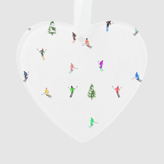 冬のアルパインスキーヤースキーパターン オーナメント (裏面)