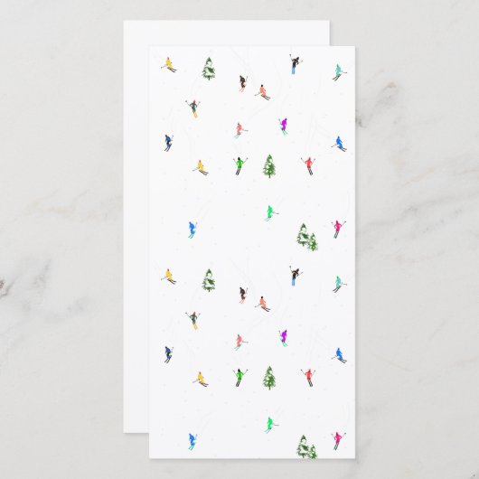 冬のアルパインスキーヤースキーパターン シーズンカード (正面/裏面)