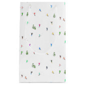 冬のアルパインスキーヤースキーパターン スモールペーパーバッグ (正面)