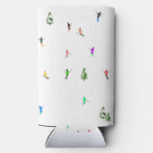 冬のアルパインスキーヤースキーパターン スリム缶クーラー (裏面)