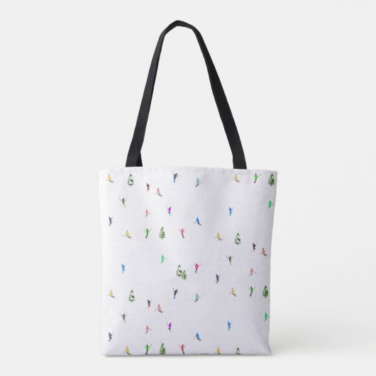 冬のアルパインスキーヤースキーパターン トートバッグ (裏面)