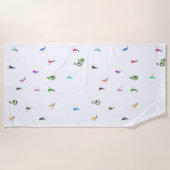 冬のアルパインスキーヤースキーパターン ビーチタオル (正面)