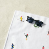 冬のアルパインスキーヤースキーパターン ビーチタオル (インサイチュ)