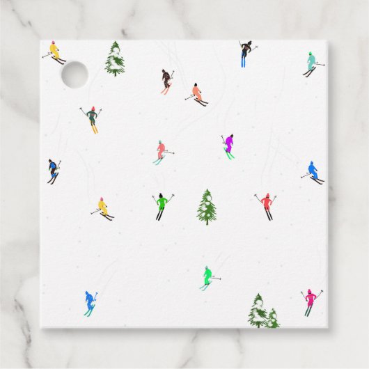 冬のアルパインスキーヤースキーパターン フェイバータグ (正面)