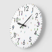 冬のアルパインスキーヤースキーパターン ラージ壁時計 (傾斜)