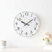 冬のアルパインスキーヤースキーパターン ラージ壁時計 (ホーム)