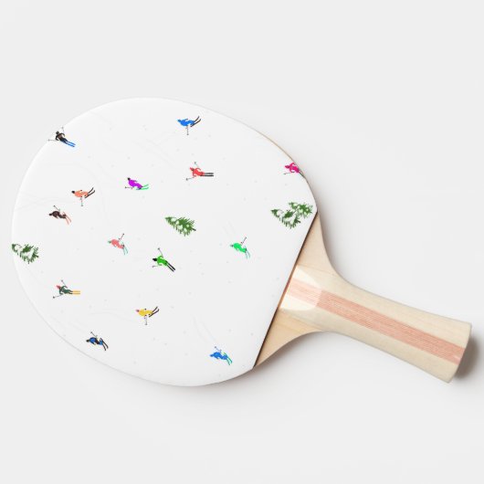 冬のアルパインスキーヤースキーパターン 卓球ラケット (横)