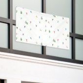 冬のアルパインスキーヤースキーパターン 横断幕 (ビルの外側)