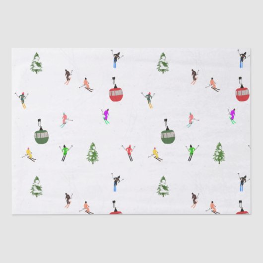 冬のアルパインスキーヤースキーパターン 薄葉紙 (正面)