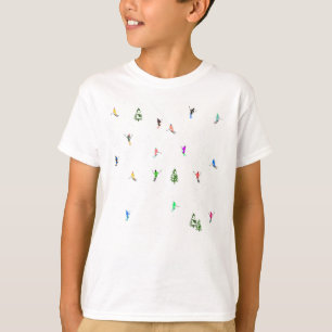 冬のアルパインスキーヤースキーパターン Tシャツ