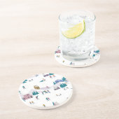 冬のアルプスの休日:アクティブな人々シームレス コースター (側面)