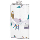 冬のアルプスの休日：アクティブな人々シームレス フラスク (左)