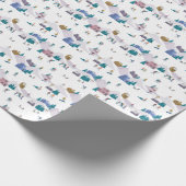 冬のアルプスの休日:アクティブな人々シームレス ラッピングペーパー (角)