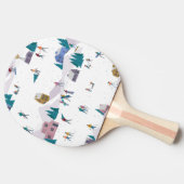 冬のアルプスの休日:アクティブな人々シームレス 卓球ラケット (横)