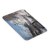 冬のアルプス山脈と雪の中の教会 マグネット (右側)