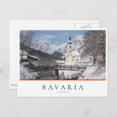 冬のアルプス山脈を持つ雪の中の教会 ポストカード (正面/裏面)