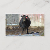 冬のアンガス黒い牛 名刺 (裏面)