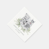 冬のアーチックアニマルズホリデーパーティベビーシャワー スタンダードカクテルナプキン (角)