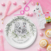 冬のアーチックアニマルズホリデーベビーシャワー ペーパープレート (パーティー)