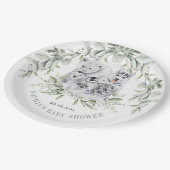 冬のアーチックアニマルズホリデーベビーシャワー ペーパープレート (アングル)