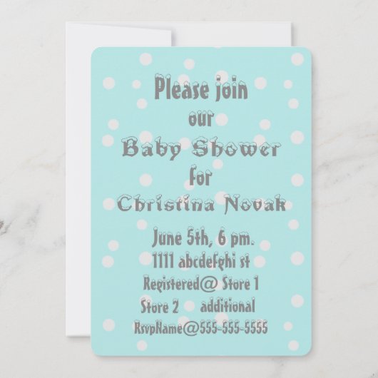 冬のイエティ雪の地球の子供たちのパーティー 招待状 (裏面)