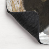 冬のイエローストーン国立公園のバイソン マウスパッド (コーナー)