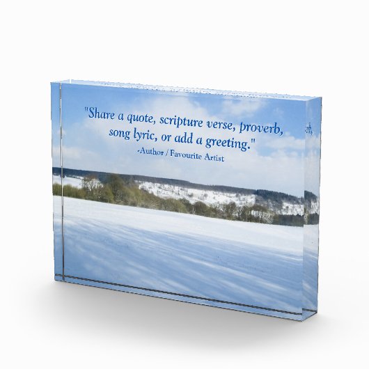 冬のイギリスの田舎パーソナライズされた- フォトブロック (右)