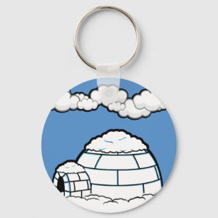 冬のイグルー雪青空白雲漫画 キーホルダー