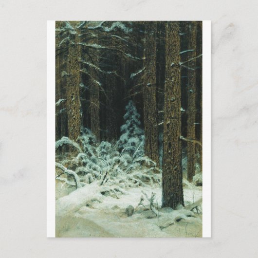 冬のイヴァン・シーシキン1883 シーズンポストカード (正面)