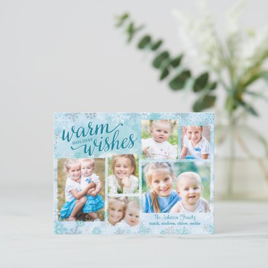 冬のウィムシーコラージホリデーフォトカード シーズンポストカード (スタンド正面)