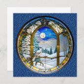 冬のウィンドウのグリーティングカード ノートカード (正面/裏面)