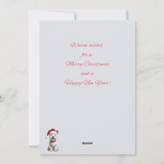 冬のウェスティクリスマスの願いカード シーズンカード (裏面)