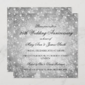冬のウェディングアニバーサリー　お祭り　ボケ　シルバー 招待状 (正面/裏面)