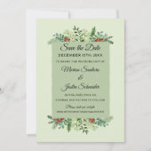 冬のウェディングエレガントクリスマスホリデーフローラ セーブザデート (正面)