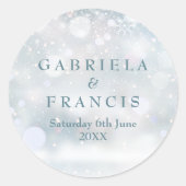 冬のウェディングエレガントファースト雪 ラウンドシール (正面)