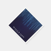 冬のウェディングエレガントブルースパークルストリングライト スタンダードカクテルナプキン (角)